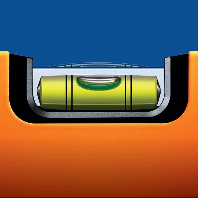 Closeup of a bubble level